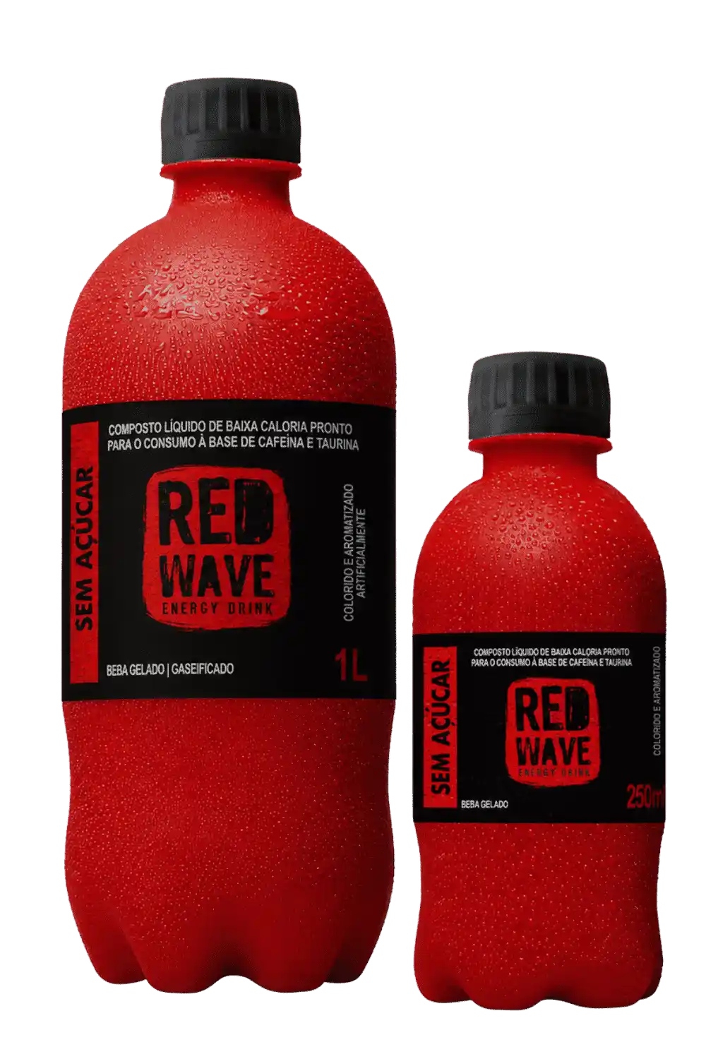 Linha Red Wave Zero Açúcar disponível nos tamanhos 250ml e 1L